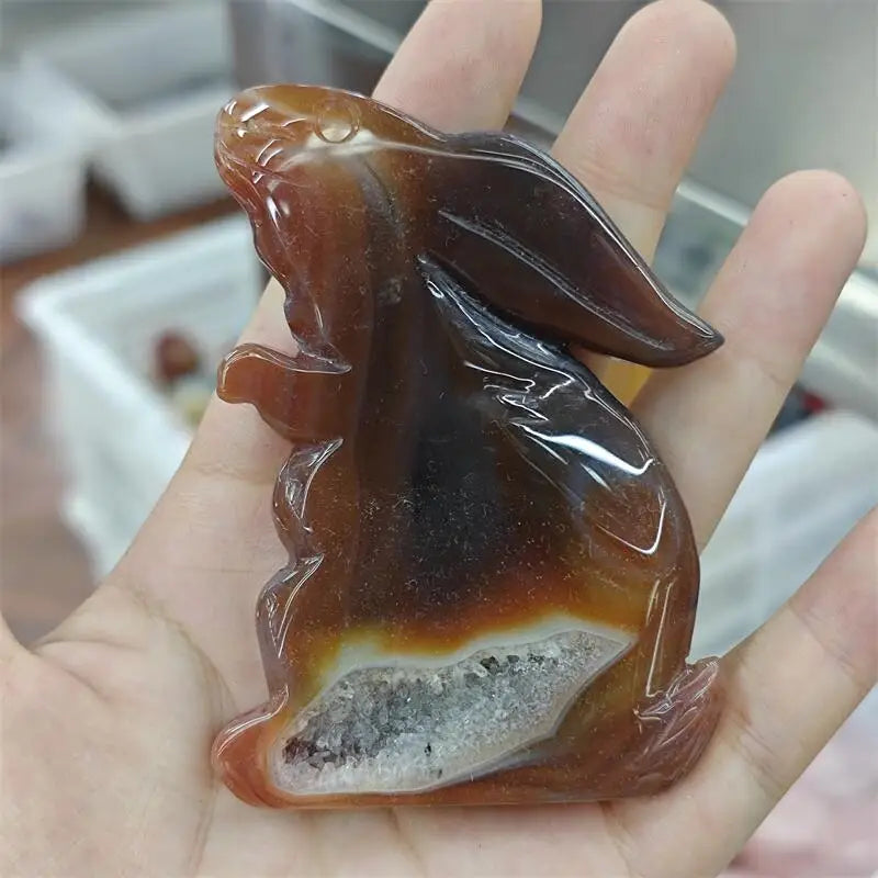 Yellow Druzy Agate Rabbit-ToShay.org