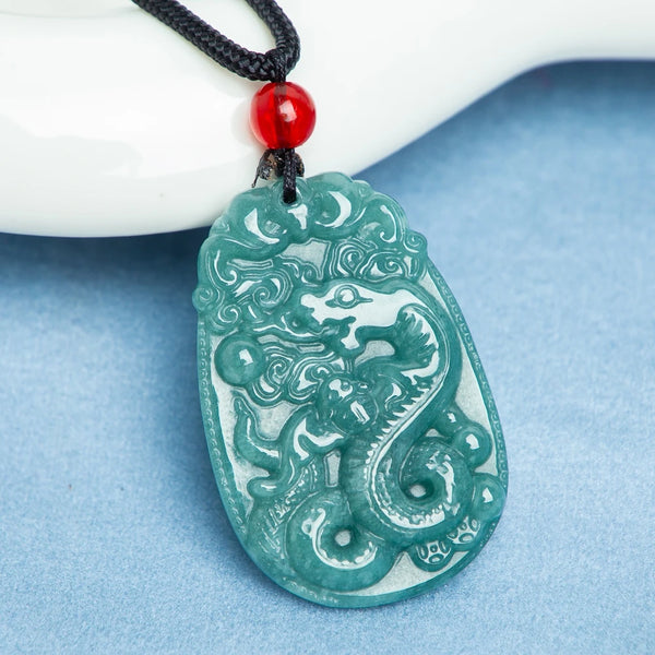Blue Jade Snake Pendant-ToShay.org
