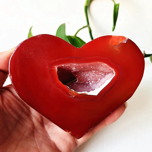 Red Agate Geode Heart-ToShay.org