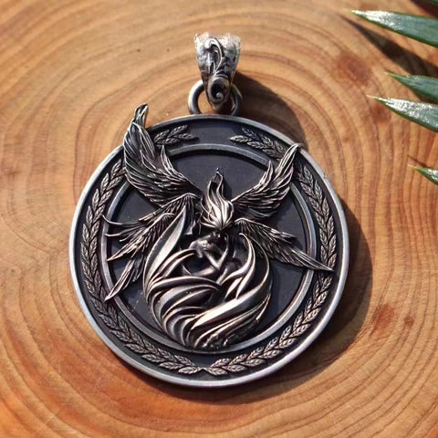 Silver Angel Coin Pendant-ToShay.org