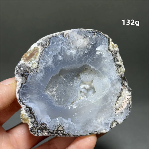 White Agate Crystal Cave Egg-ToShay.org