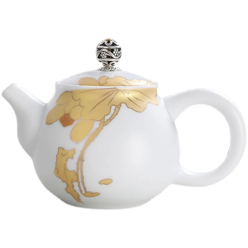 White Painted Porcelain Teapots-ToShay.org