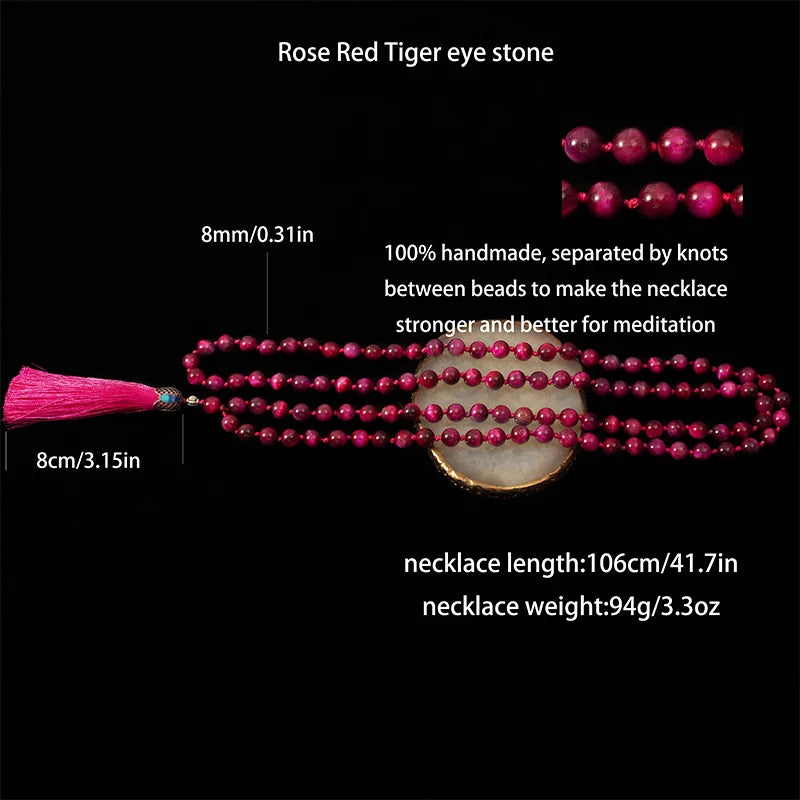 Red Rose Tiger Eye Mala-ToShay.org