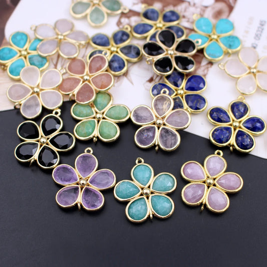 Mixed Crystal Flower Charms-ToShay.org