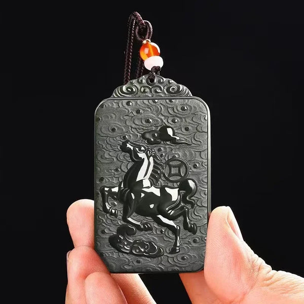 Black Jade Horse Pendant-ToShay.org