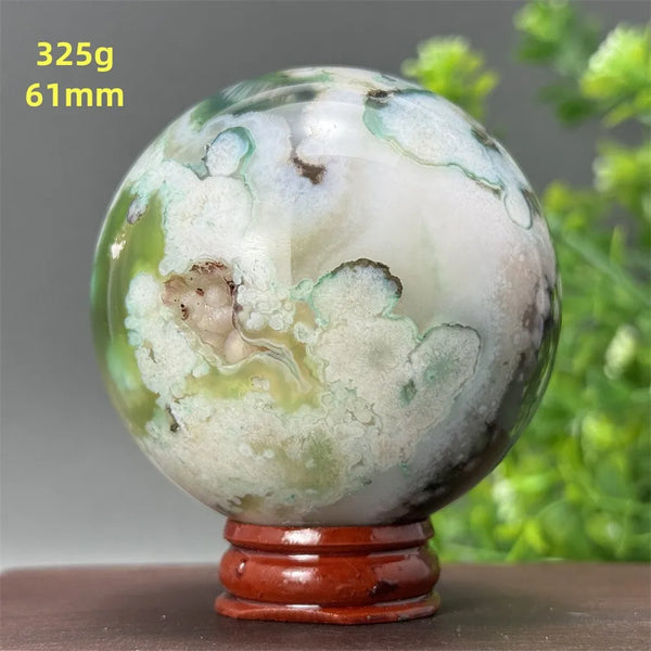 Green Cherry Blossom Agate Ball-ToShay.org