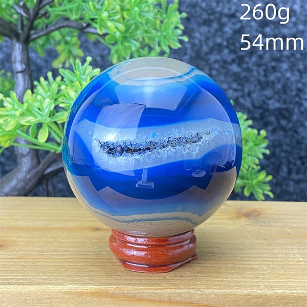 Blue Silk Agate Ball-ToShay.org