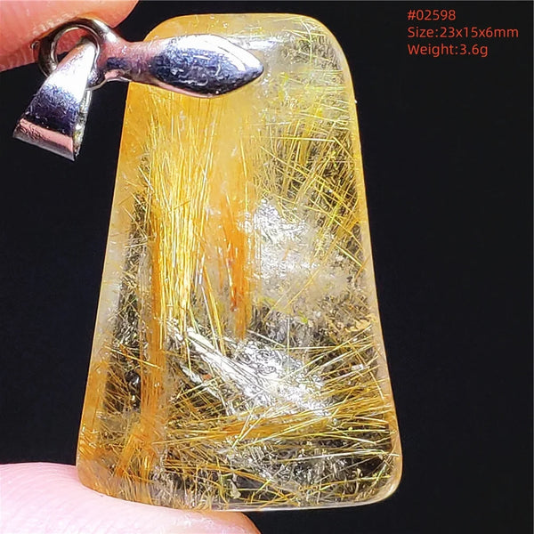 Gold Rutilated Quartz Pendant-ToShay.org