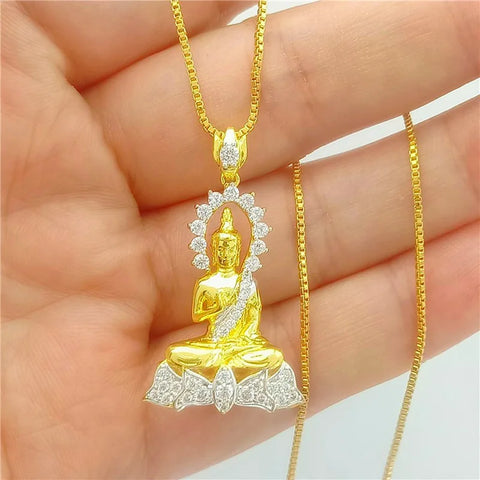 Gold Buddha Necklace-ToShay.org