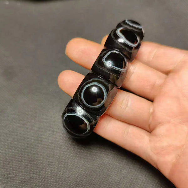 Black Heavens Eye Agate Bracelet-ToShay.org