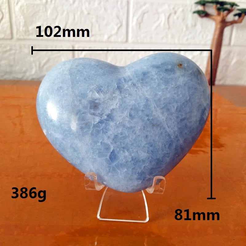 Blue Celestite Crystal Heart-ToShay.org