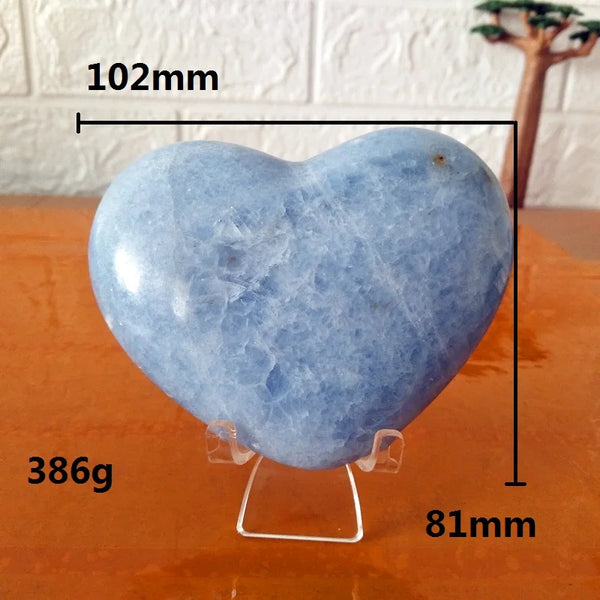 Blue Celestite Crystal Heart-ToShay.org