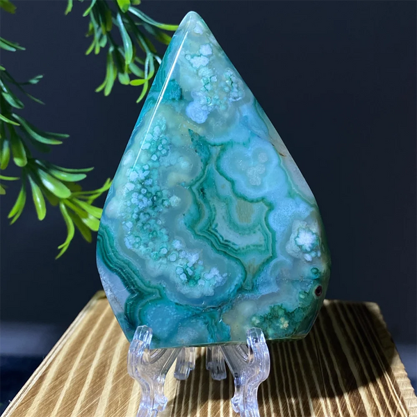 Green Flower Agate Flame-ToShay.org