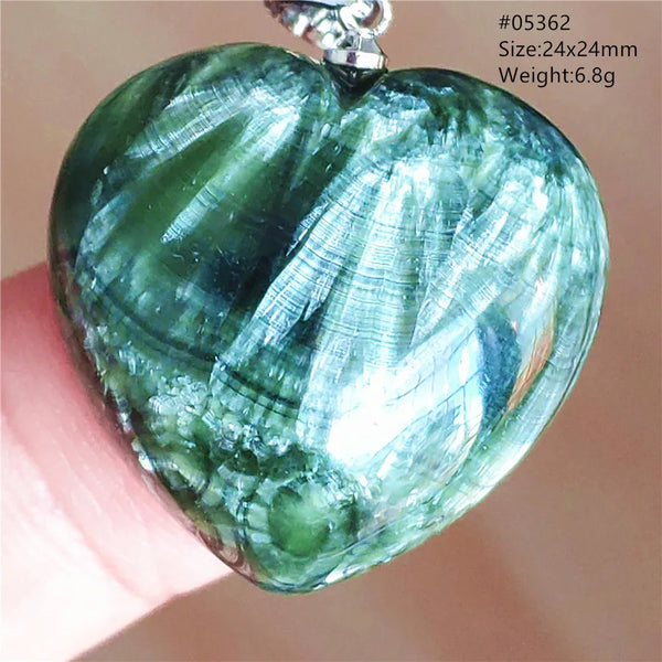 Green Seraphinite Heart Pendant-ToShay.org