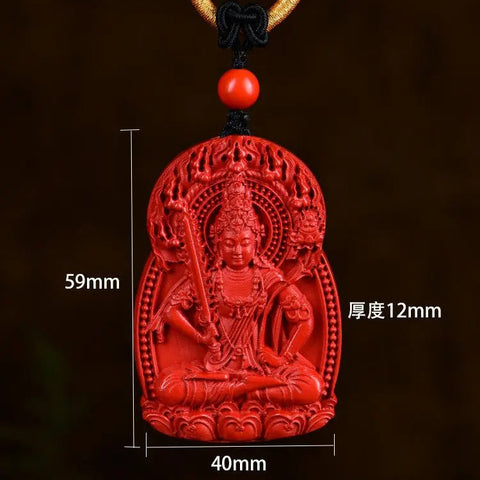 Red Cinnabar Buddha Pendant-ToShay.org