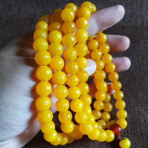 Yellow Agate Mala Beads-ToShay.org