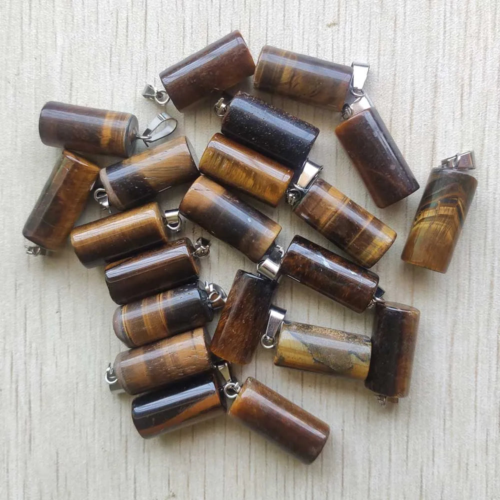 Mixed Crystal Cylinder Pendants-ToShay.org