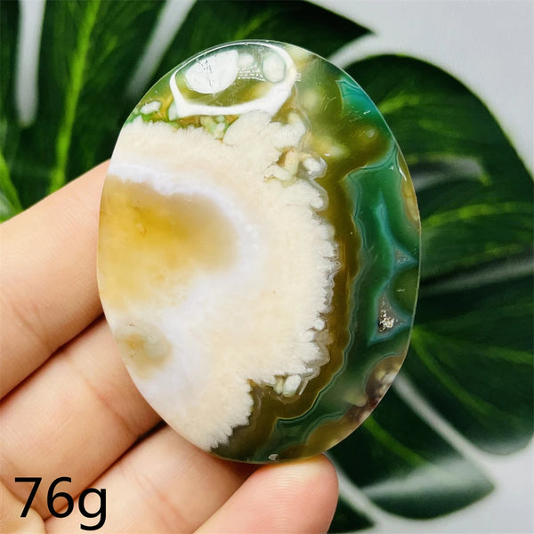 Green Flower Agate Palm Stone-ToShay.org