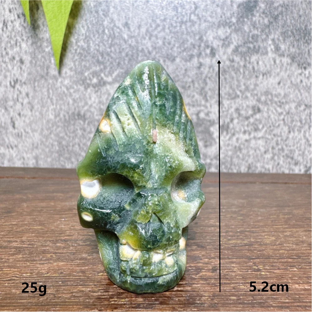 Ocean Jasper Feather Skull-ToShay.org