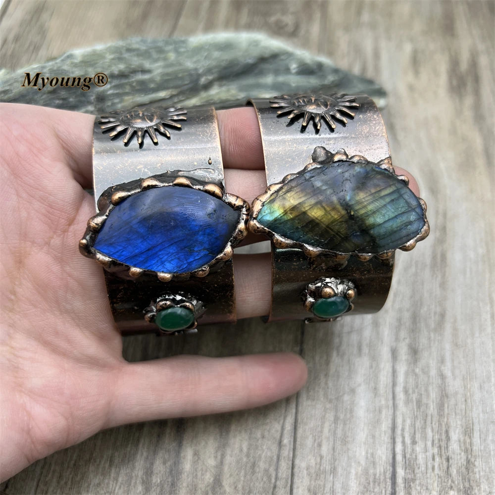 Blue Labradorite Cuff Bracelet-ToShay.org