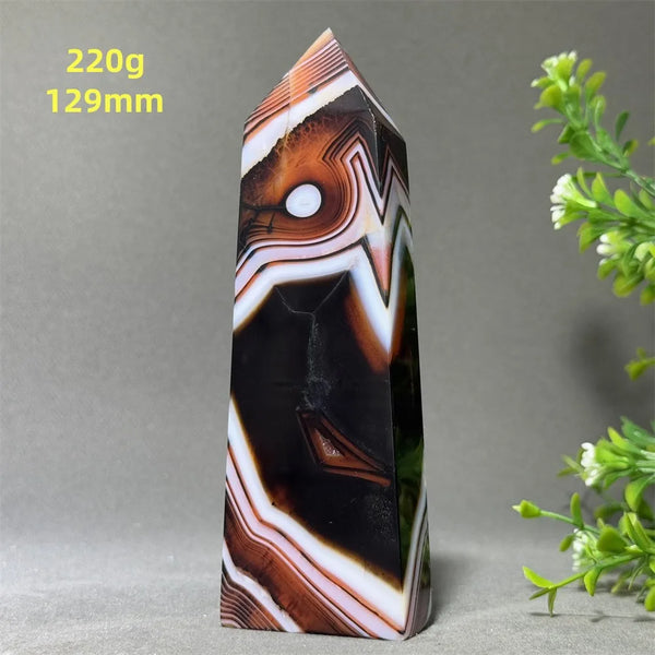 Black Red Striped Agate Obelisk-ToShay.org