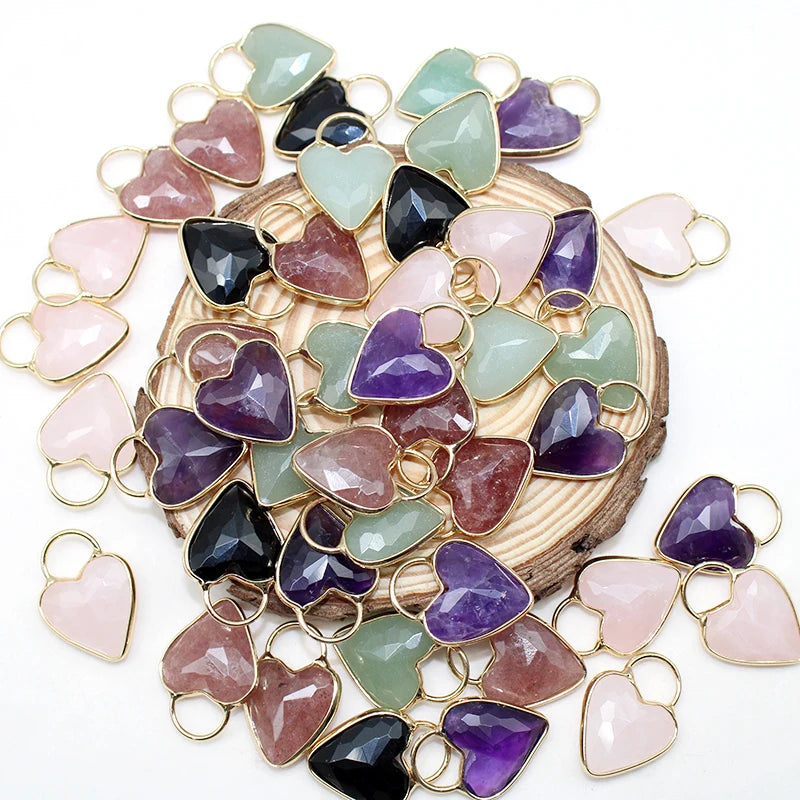 Mixed Crystal Heart Pendants-ToShay.org