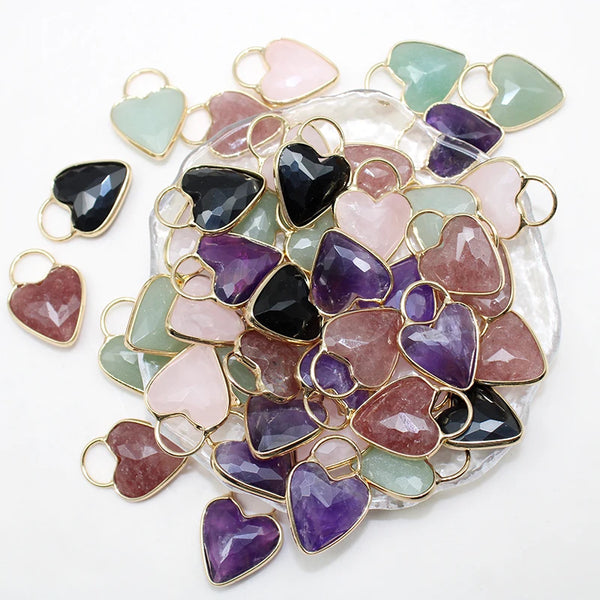 Mixed Crystal Heart Pendants-ToShay.org