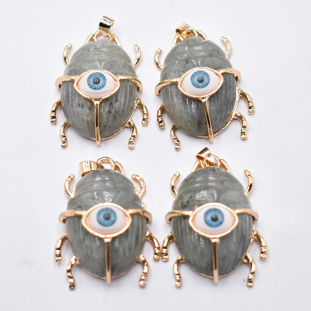 Mixed Crystal Beetle Pendants-ToShay.org