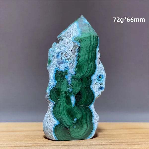 Blue Chrysocolla Malachite Point-ToShay.org
