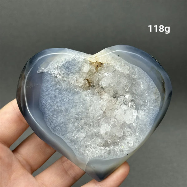 Grey Agate Geode Heart-ToShay.org