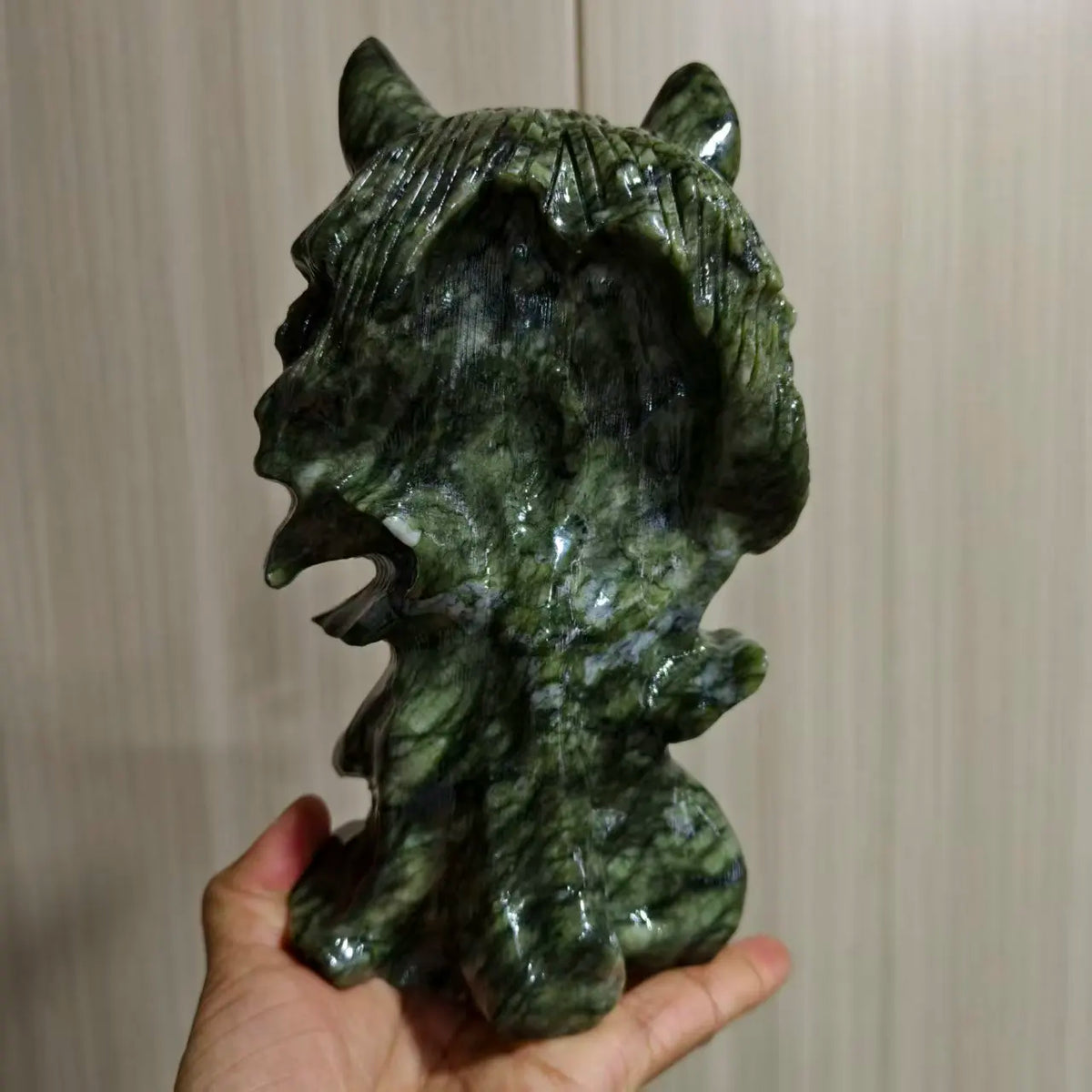 Green Tree Jade Wolf Head-ToShay.org