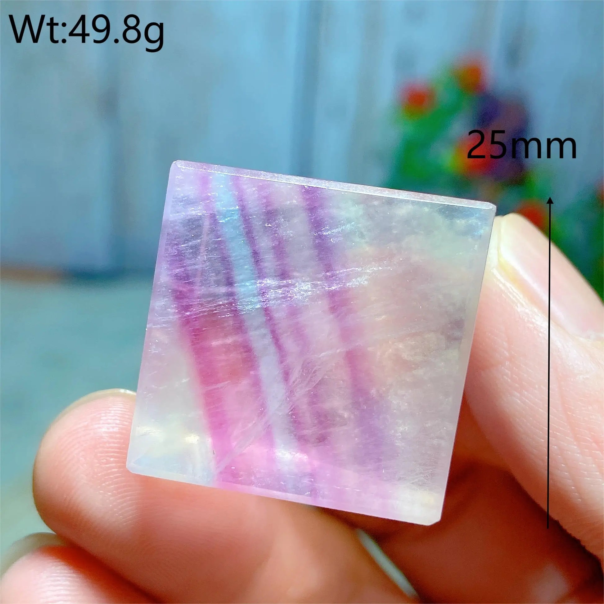 Rainbow Fluorite Cube-ToShay.org