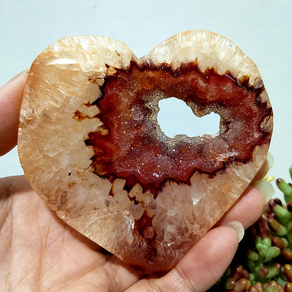 Red Agate Geode Heart-ToShay.org