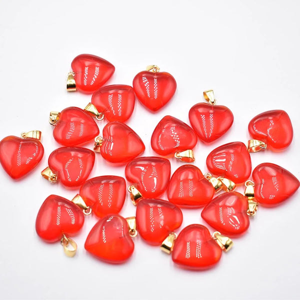 Red Glass Crystal Hearts-ToShay.org