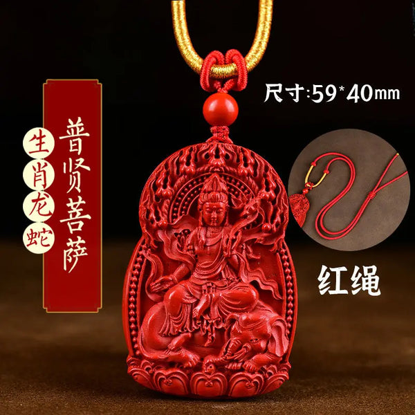 Red Cinnabar Buddha Pendant-ToShay.org