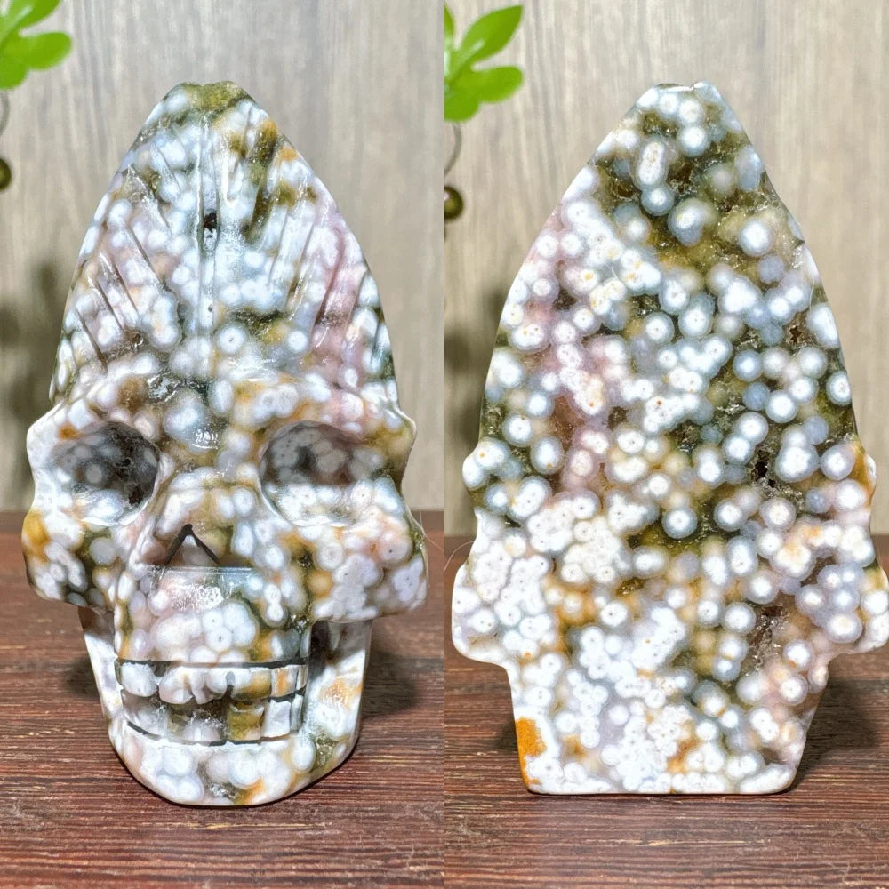 Green Ocean Jasper Skull-ToShay.org