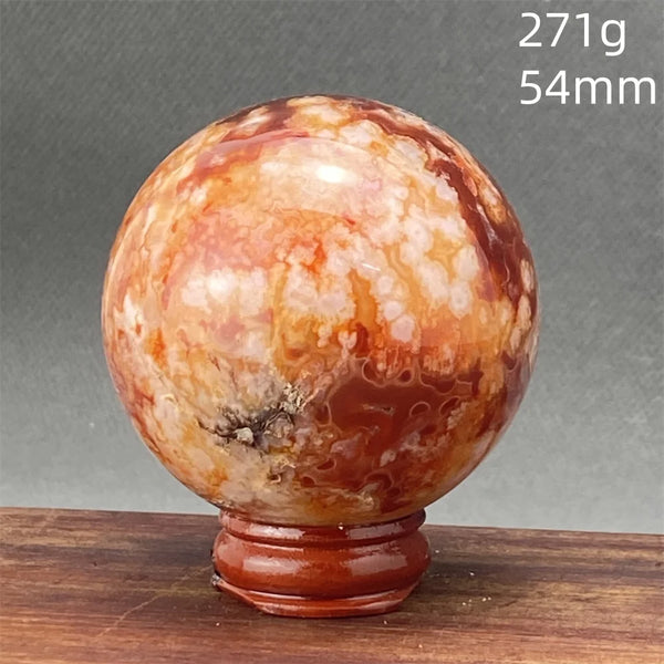 Red Cherry Blossom Agate Ball-ToShay.org