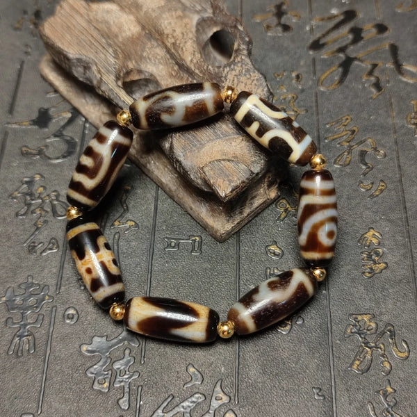 Tibetan Agate Dzi Bracelet-ToShay.org