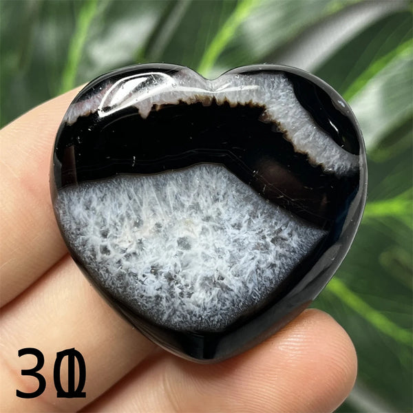 Black Agate Geode Heart-ToShay.org