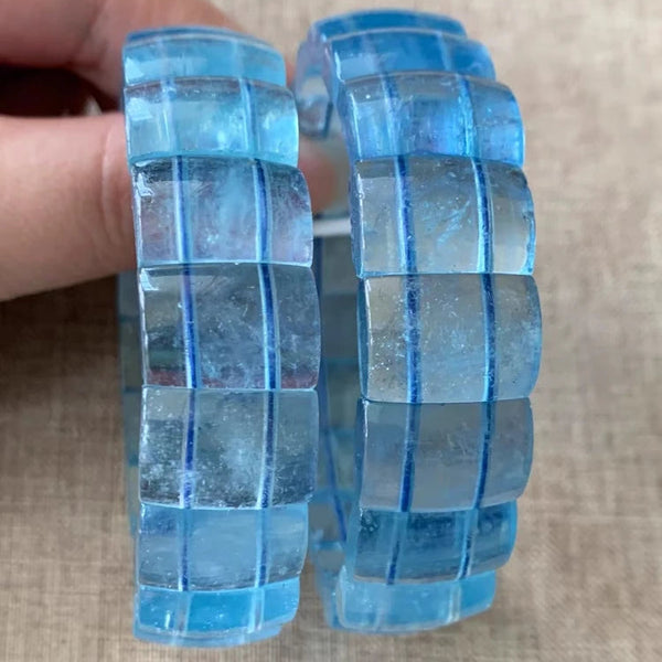 Blue Aquamarine Bead Bracelet-ToShay.org