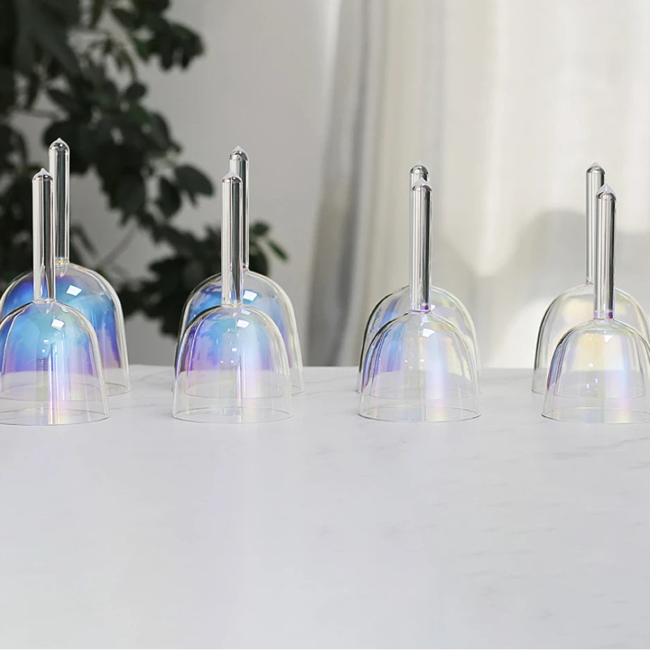 5 Octave Alchemy Handle Crystal Singing Bowls Colorful Handmade 8 Tone Yoga Meditation Bowl Decompression Percussion Instrument-ToShay.org