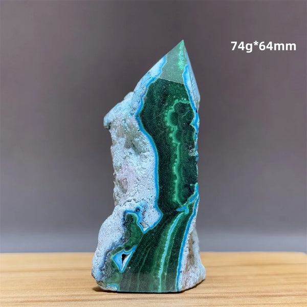 Blue Chrysocolla Malachite Point-ToShay.org