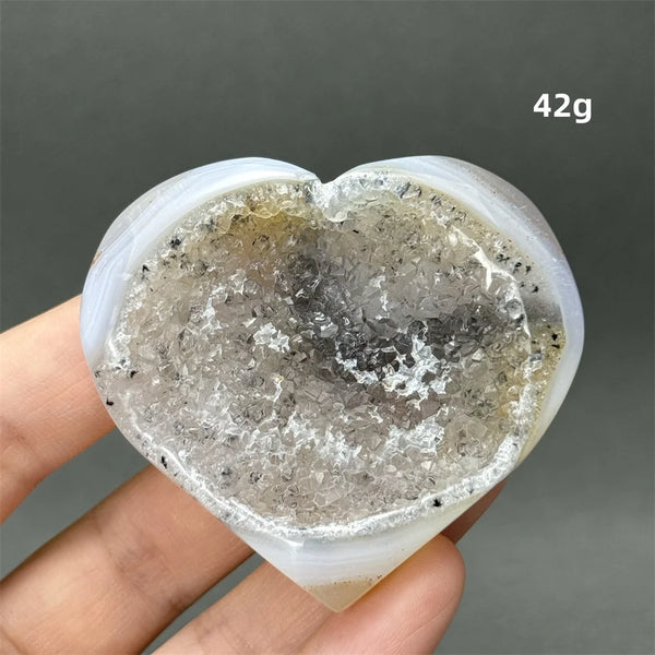 Grey Agate Geode Heart-ToShay.org