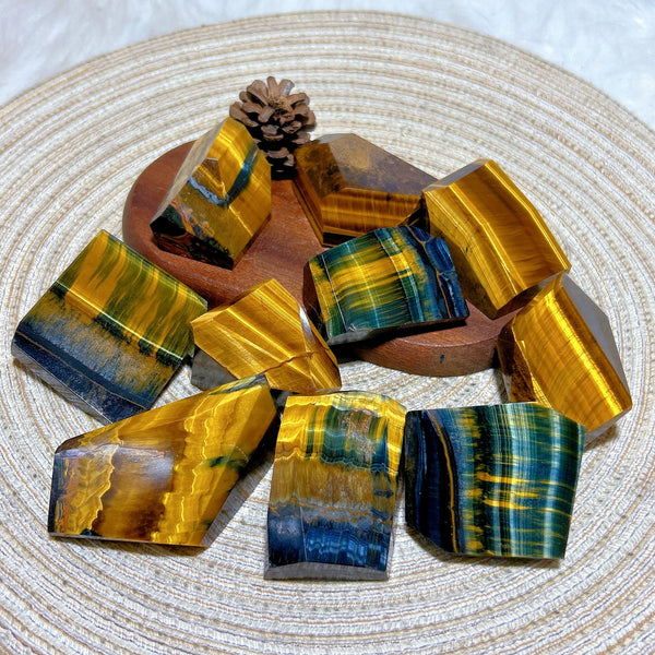 Blue Yellow Tiger Eye Stone-ToShay.org