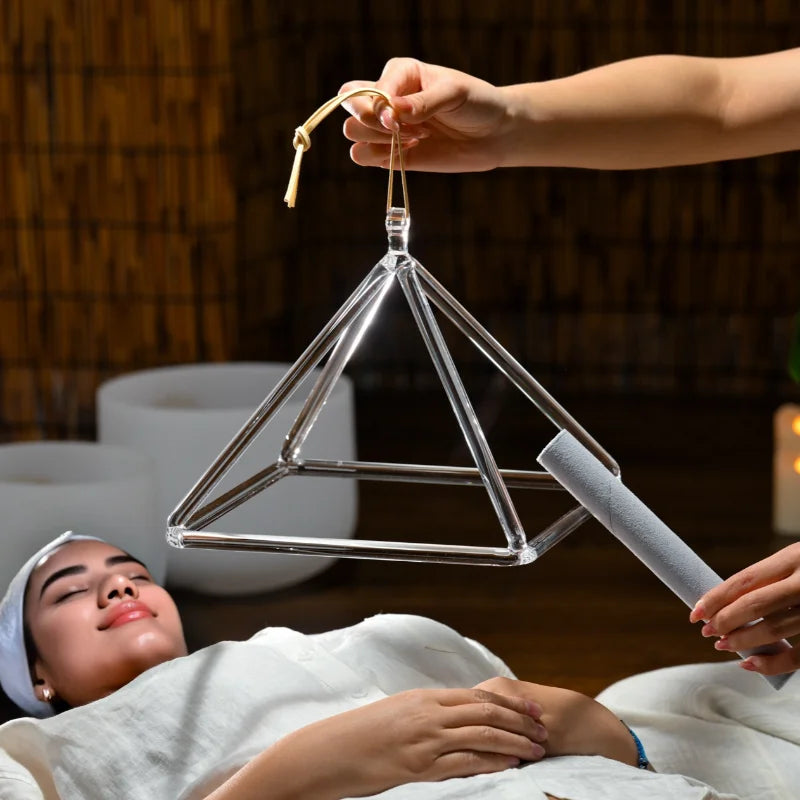 Clear Crystal Singing Pyramid-ToShay.org