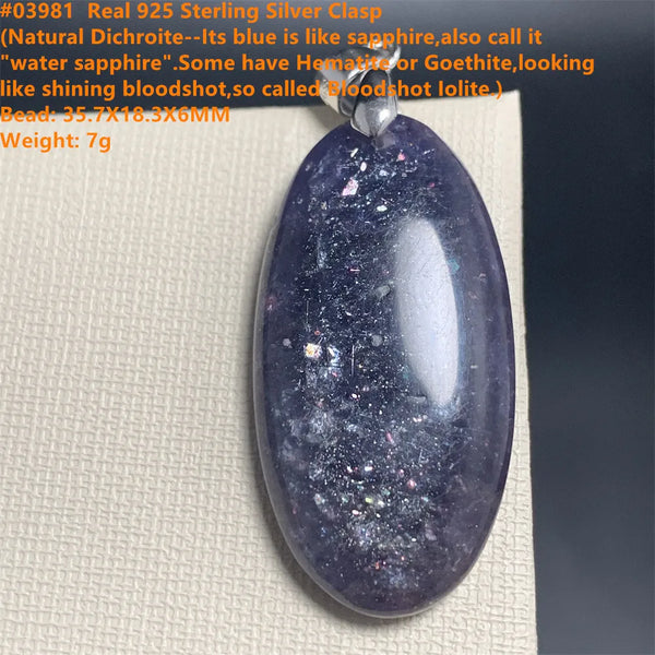 Red Blue Cordierite Pendants-ToShay.org