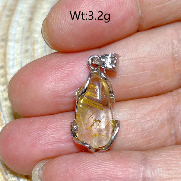 Gold Rutilated Pendant-ToShay.org