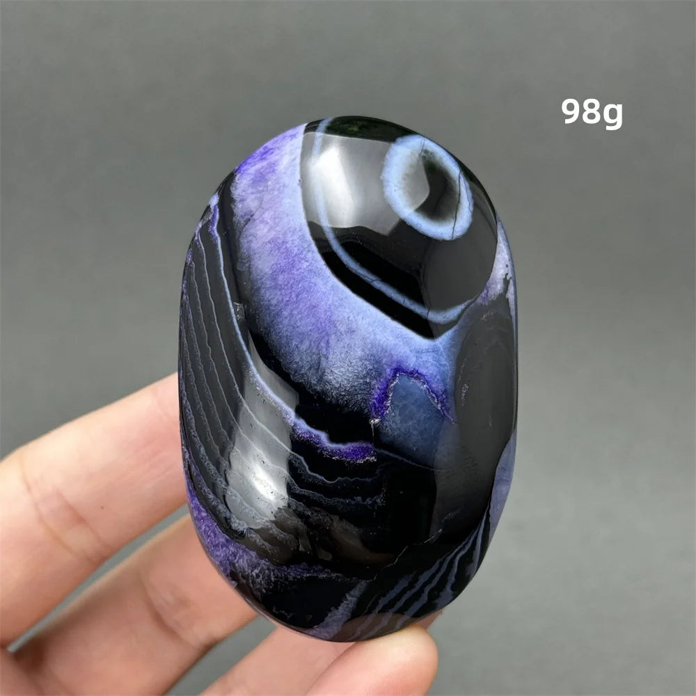 Purple Agate Palm Stone-ToShay.org