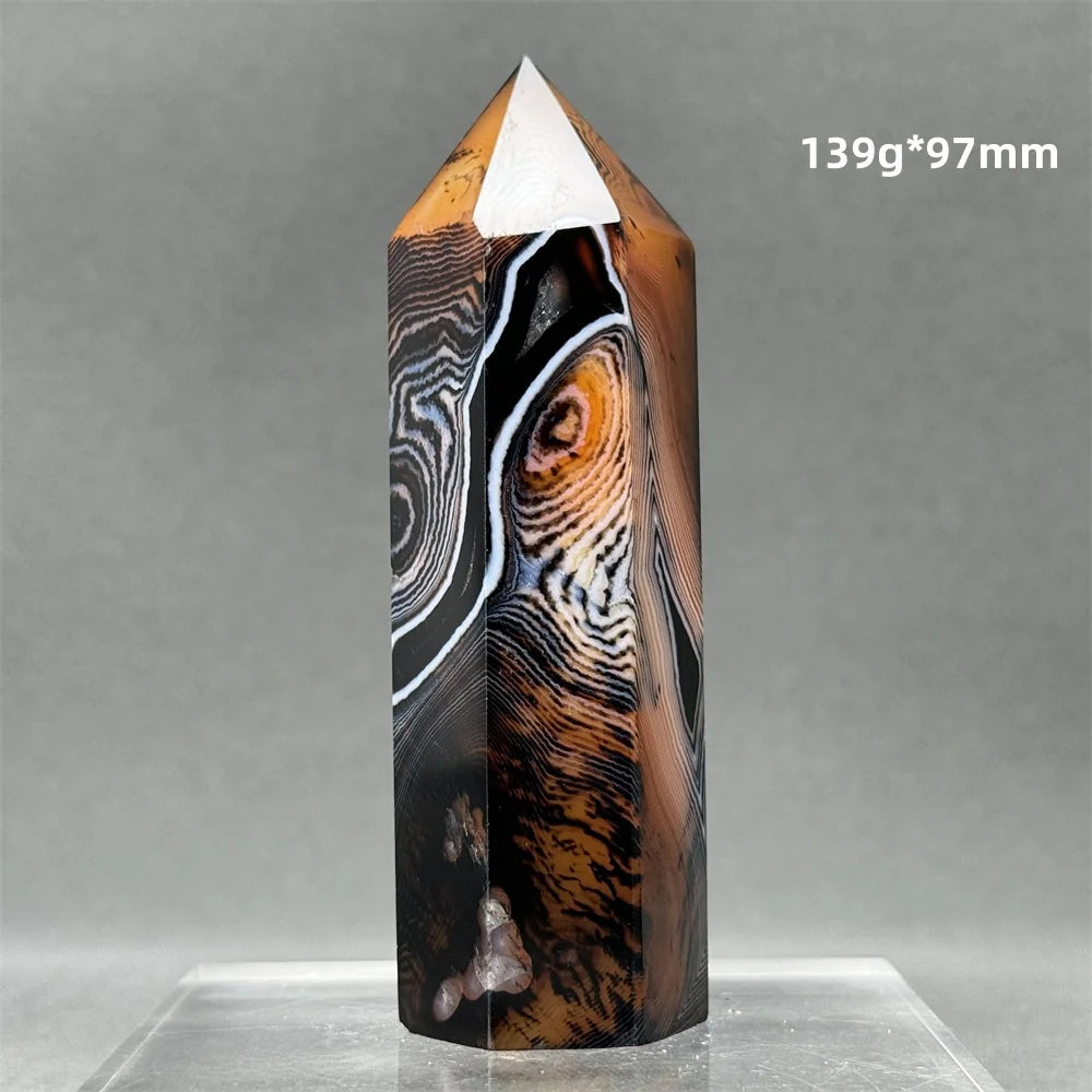 Black Red Striped Agate Wand-ToShay.org