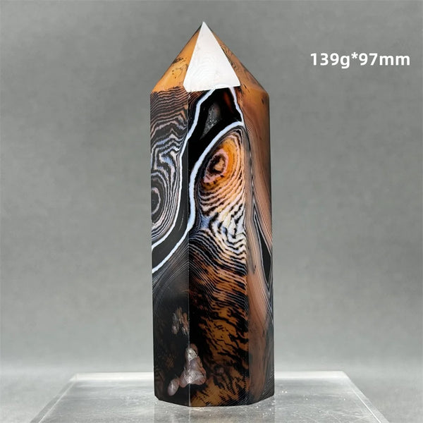 Black Red Striped Agate Wand-ToShay.org